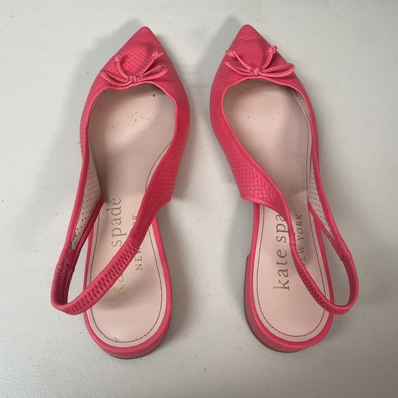 Shoes - Kate Spade Pink Victoria Flat Size 11B Pointed Toe Preppy Colorful Romantic EUC